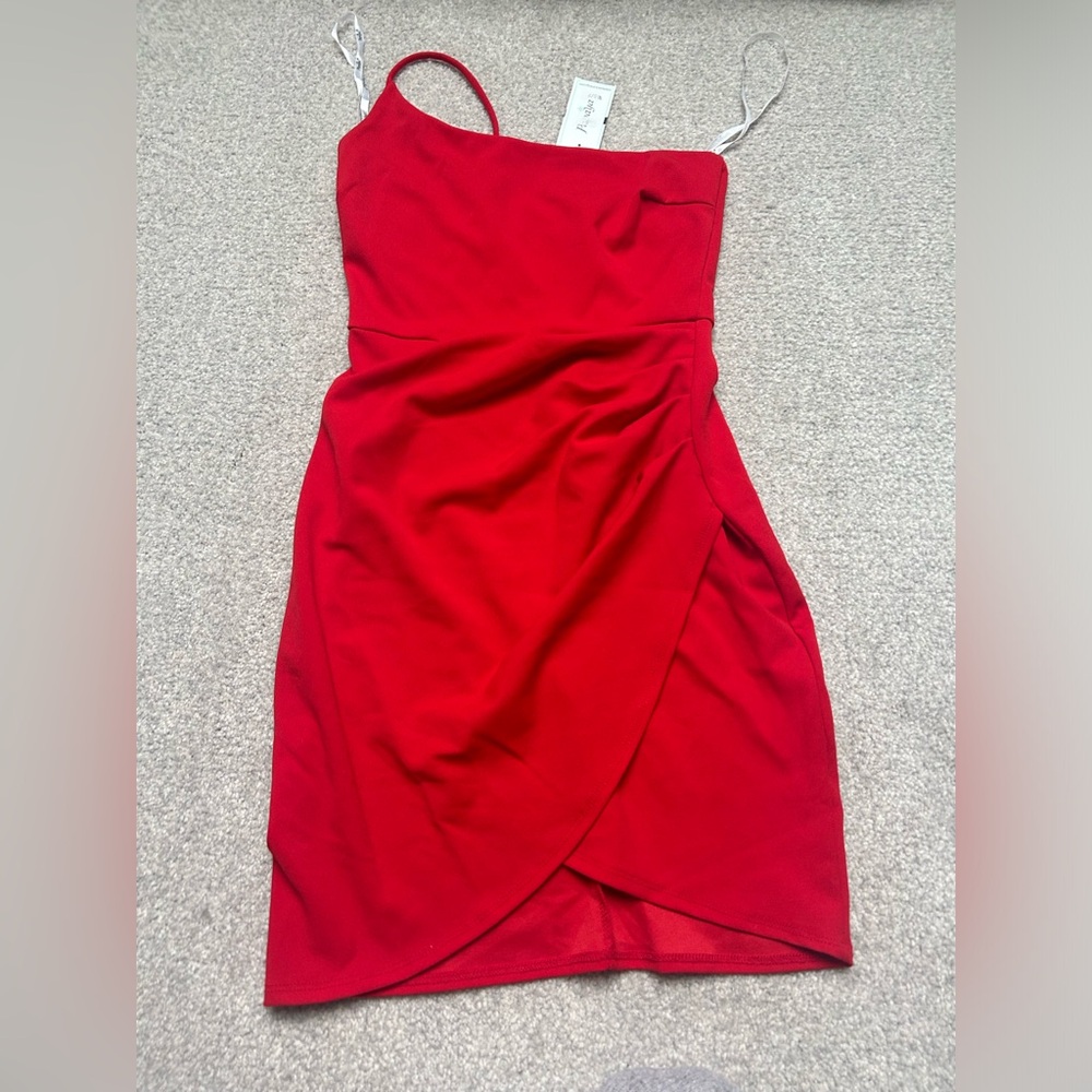 New with tags one shoulder red dress.